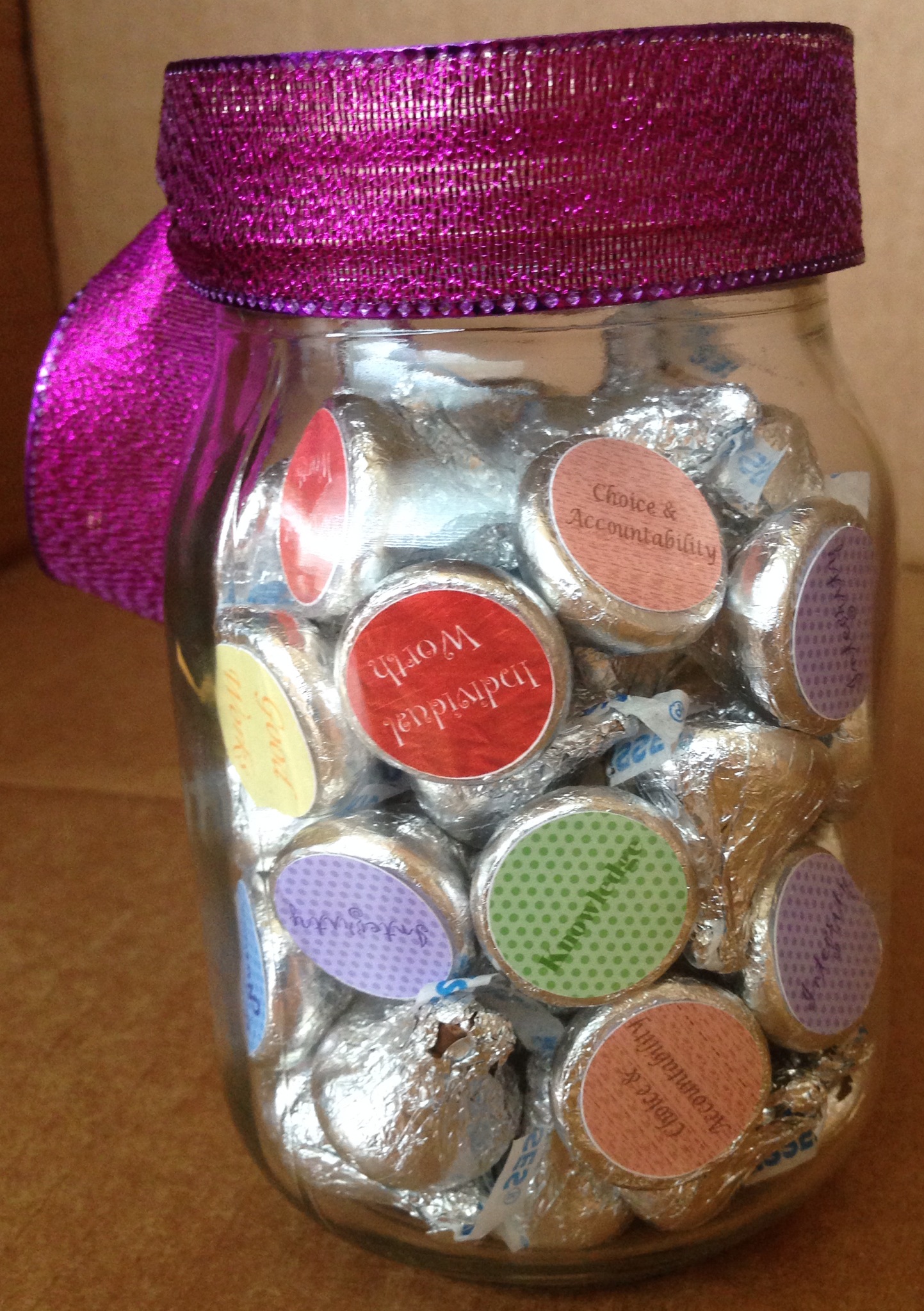 Hershey Kiss Gift Jar with YW Values - MisMashedMom